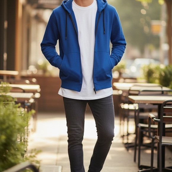 Riflessi Men's 3xl Hoodie Navy Zip-Up Sweater NWT - Picture 3 of 6